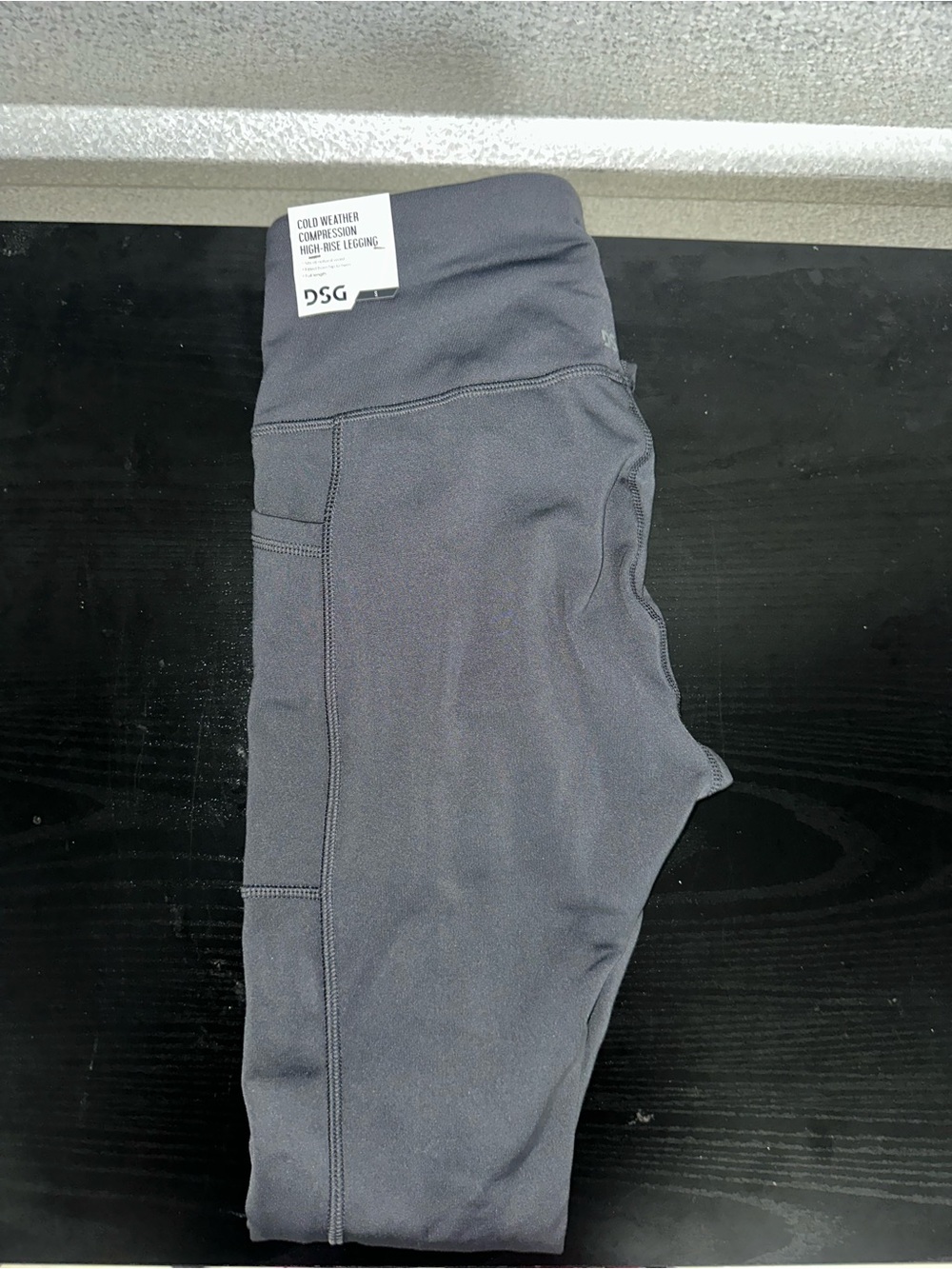 DSG Gray High-Rise Compression Leggings w/ Pockets Gym 31" Inseam S